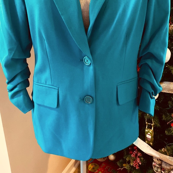 *SOLD on ♏️* MICHAEL by Michael Kors Womens Turquoise Blazer - Picture 6 of 10